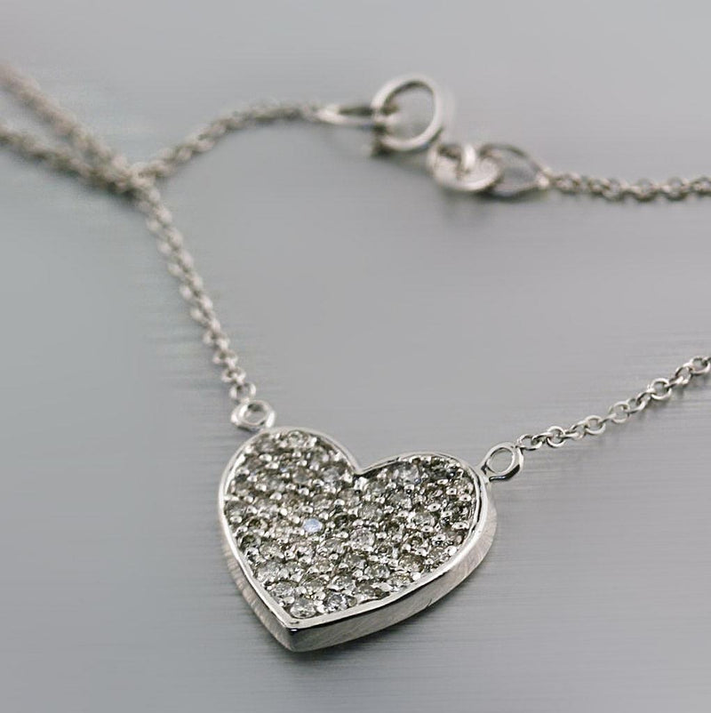 Diamond heart pendant necklace (1/2 ct. t.w.) - Thenetjeweler