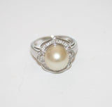 10mm South Sea Pearl and Diamond Ring 18k Gold - Thenetjeweler