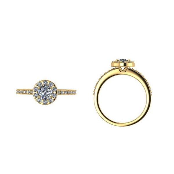 Round Lab Diamond Halo Diamond Engagement Ring 0.58 ct. tw. - Thenetjeweler