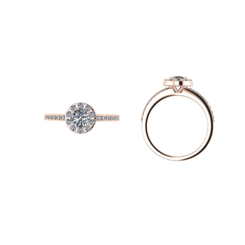 Round Lab Diamond Halo Diamond Engagement Ring 0.58 ct. tw. - Thenetjeweler