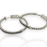 Black Diamond Hoop Earrings 14K Gold - Thenetjeweler