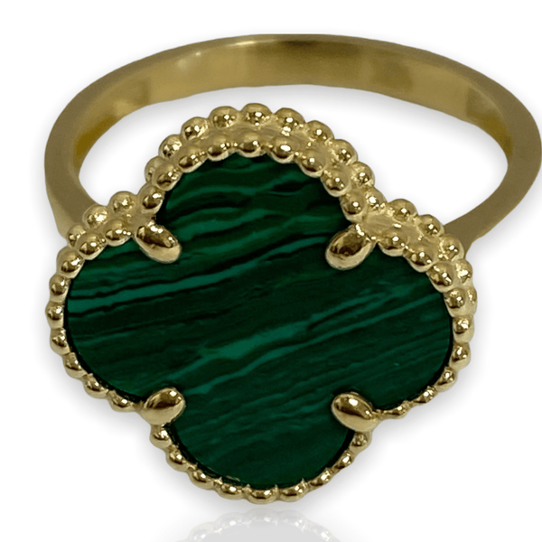 Malachite Clover Ring - Thenetjeweler