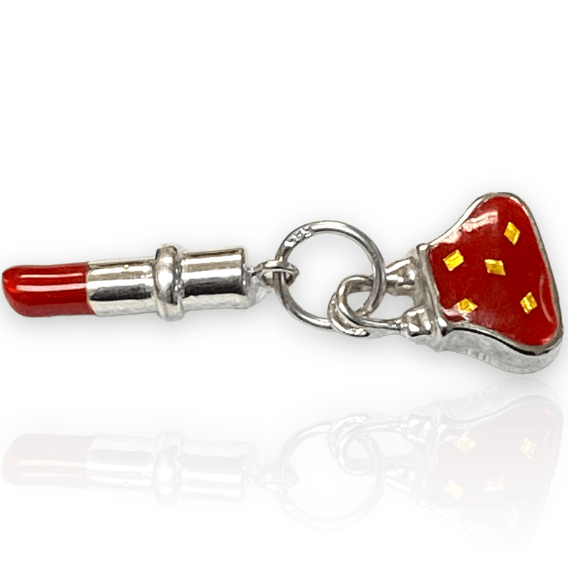 14k Gold Red Lipstick and Purse Charms - Thenetjeweler