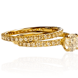 14K Yellow Gold 1.00 carat Diamond Bridal Set - Thenetjeweler