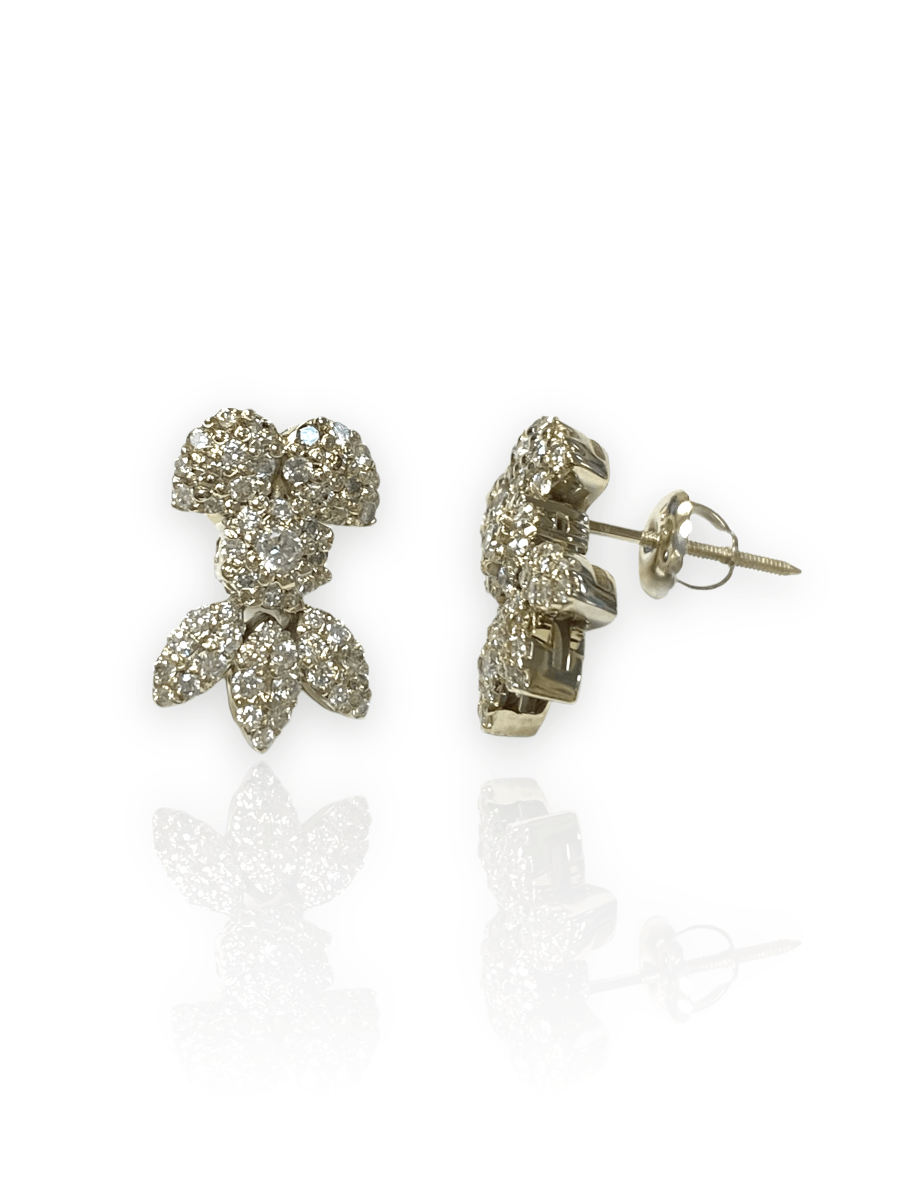 Snowflake Diamond Earrings 18K Gold - Thenetjeweler