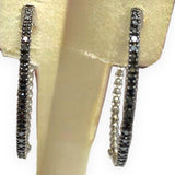 Black Diamond Hoop Earrings 14K Gold - Thenetjeweler
