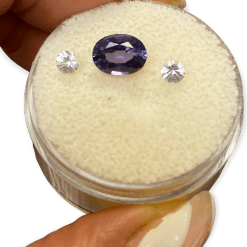 Loose White and Purple Sapphire Gemstones Set - Thenetjeweler