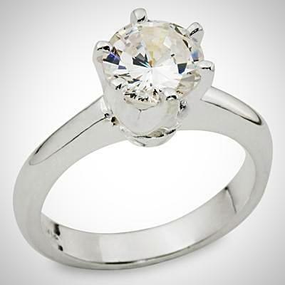 Round Diamond Solitaire 18K Gold Engagement Ring Setting - Thenetjeweler