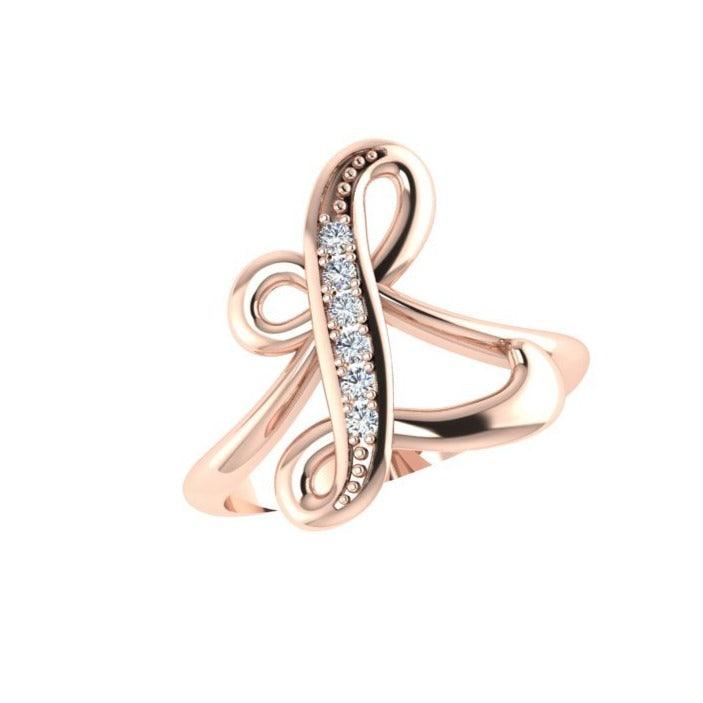 Diamond Initial Ring - Thenetjeweler