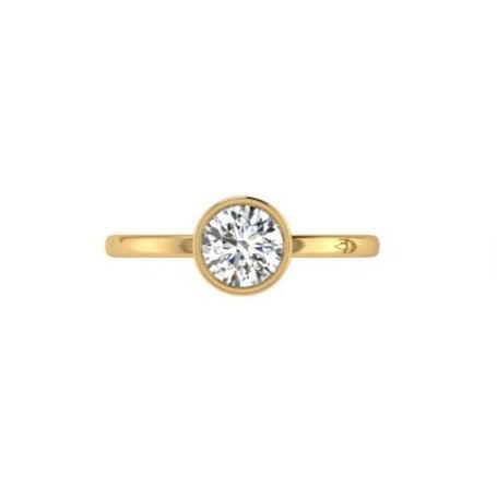 Bezel Set Diamond Solitaire Engagement Ring - Thenetjeweler