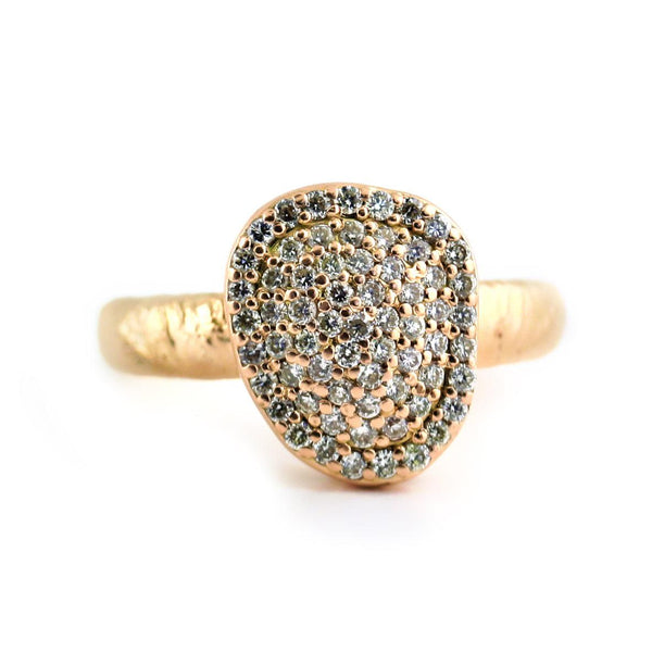 Pave Diamond Rose Gold Textured Finish - Thenetjeweler