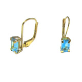 Blue Topaz Earrings Emerald Cut - Thenetjeweler