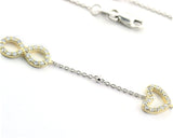 Sterling Silver Infinity Bracelet with Heart - Thenetjeweler