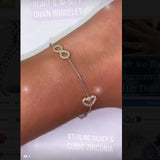 Sterling Silver Infinity Bracelet with Heart - Thenetjeweler