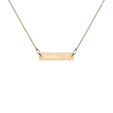 Engraved Gold Bar Chain Necklace - Thenetjeweler