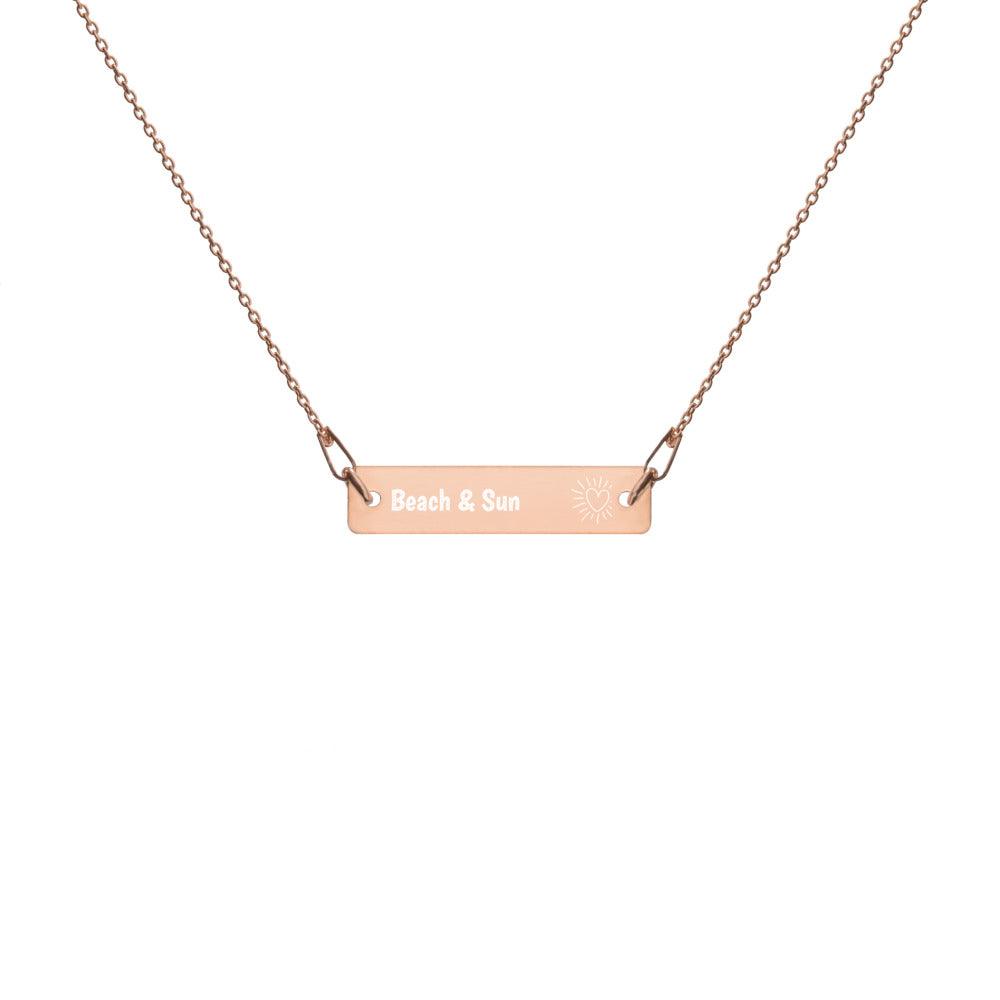 Engraved Gold Bar Chain Necklace - Thenetjeweler