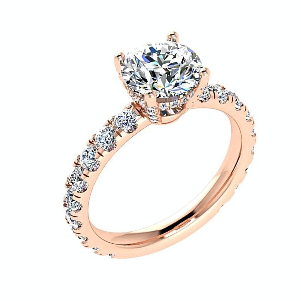 Diamond Side Stone Engagement Ring 18K Gold (1.15 ct. tw.) - Thenetjeweler