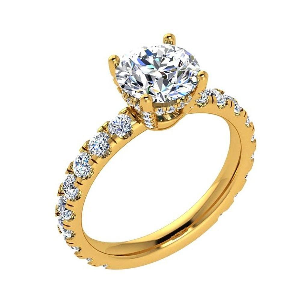 Diamond Side Stone Engagement Ring 18K Gold (1.15 ct. tw.) - Thenetjeweler