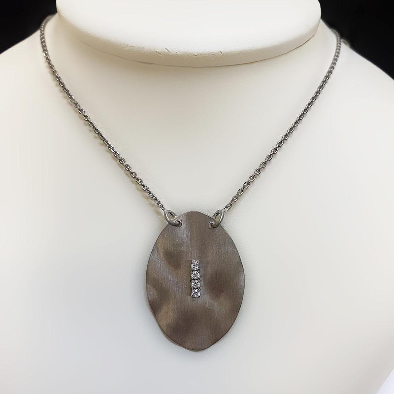 Italian Hammered Sterling Silver Drop Necklace - Thenetjeweler