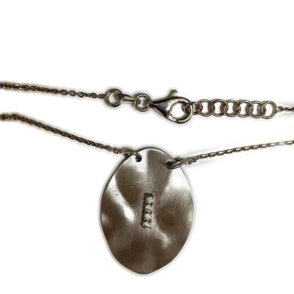 Italian Hammered Sterling Silver Drop Necklace - Thenetjeweler
