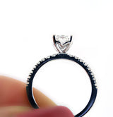 Diamond Engagement Ring with Heart Prongs - Thenetjeweler