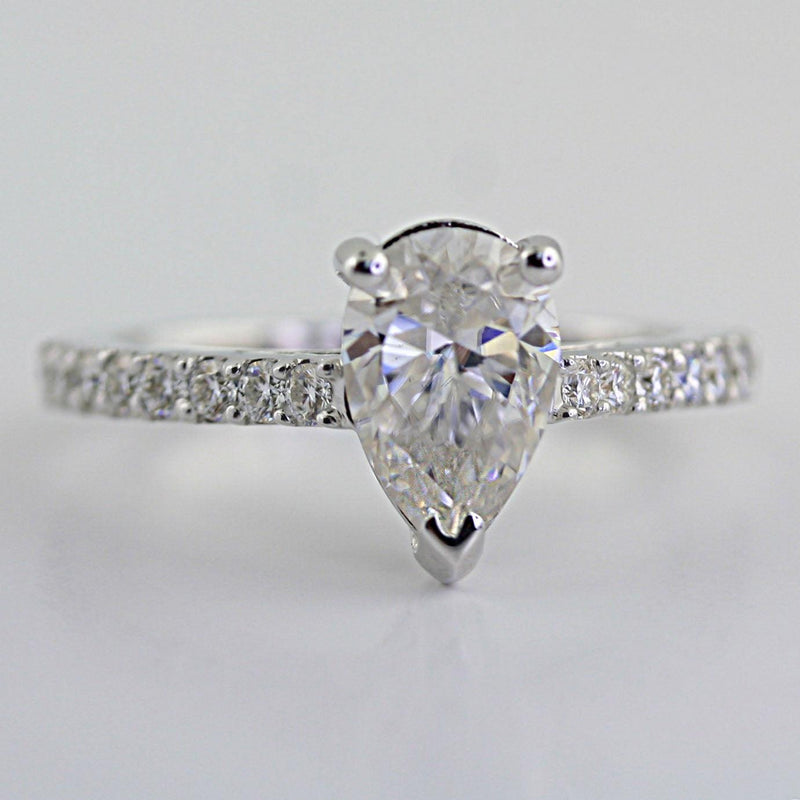 Pear Shaped Moissanite Engagement Ring - Thenetjeweler