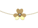 Clover Pendant Necklace Yellow Gold and Diamond - Thenetjeweler
