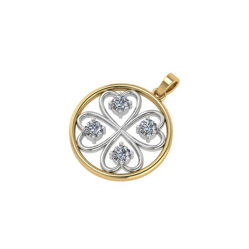 Diamond Family pendant with four hearts - Thenetjeweler
