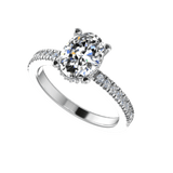 Oval Diamond Engagement Ring with Side Stones 0.26 CTW - Thenetjeweler