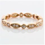 Milgrain Marquise and Dot Diamond Eternity Ring Band 18K Pink Gold - Thenetjeweler