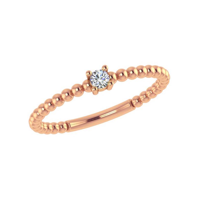 Diamond Beaded Ring 14k Gold - Thenetjeweler