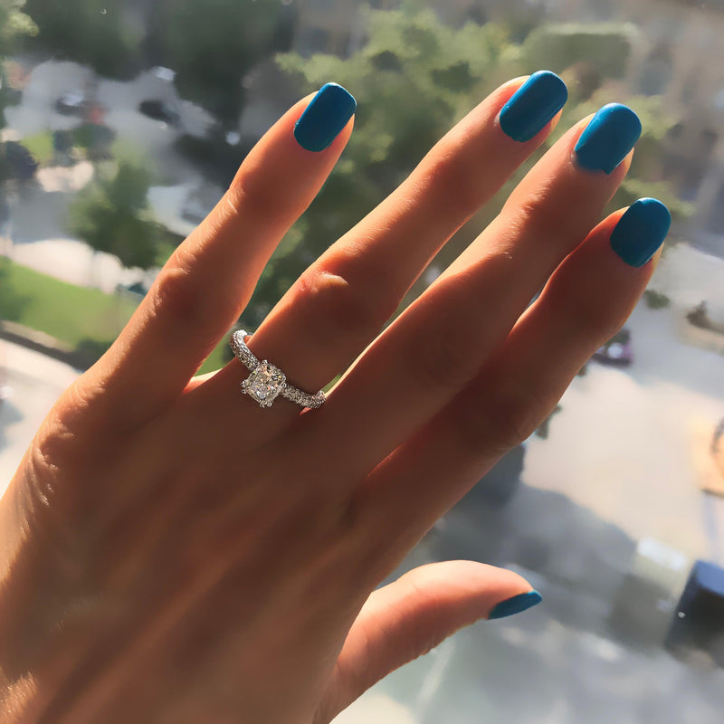 Princess Setting Diamond Engagement Ring 0.85 ct - Thenetjeweler