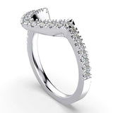 V-Shape Diamond Ring 18K White Gold - Thenetjeweler