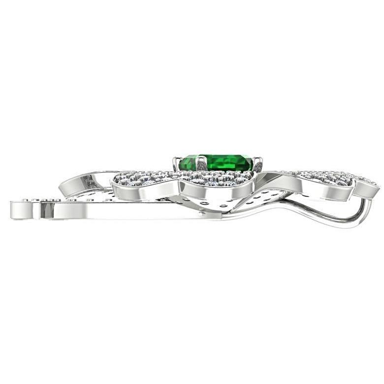 Diamond Emerald Clover Pendant - Thenetjeweler