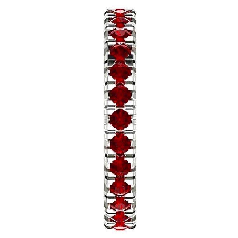 Ruby Gemstone Eternity Ring 14K White Gold - Thenetjeweler