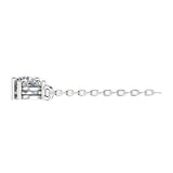Three Stone Diamond Pendant Necklace 14K White Gold - Thenetjeweler