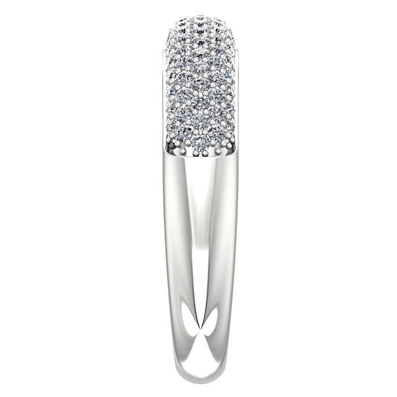 Five Row Diamond Semi Eternity Ring 14K White Gold - Thenetjeweler