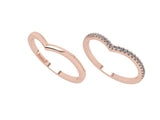 Diamond Stackable Chevron Rings V Shape - Thenetjeweler