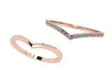 Diamond Stackable Chevron Rings V Shape - Thenetjeweler