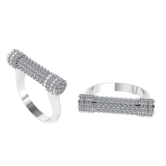 Diamond Bar Ring 14K Gold - Thenetjeweler