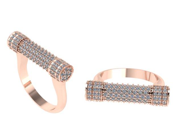 Diamond Bar Ring 14K Gold - Thenetjeweler