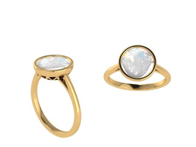 Opal Solitaire Ring 14k - Thenetjeweler