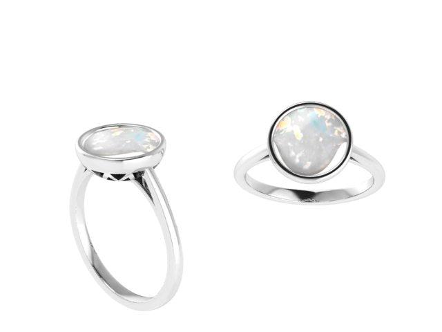 Opal Solitaire Ring 14k - Thenetjeweler