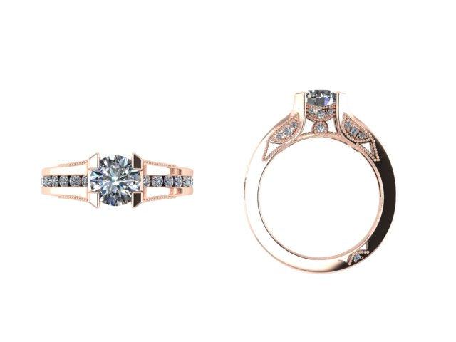 Milgrain Diamond Engagement Ring - Thenetjeweler