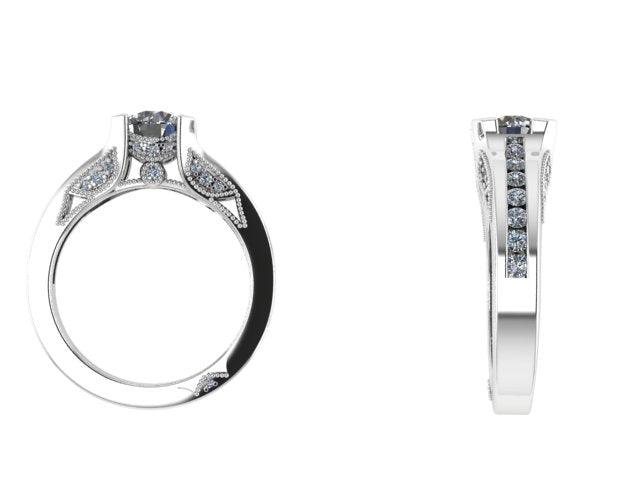 Milgrain Diamond Engagement Ring - Thenetjeweler