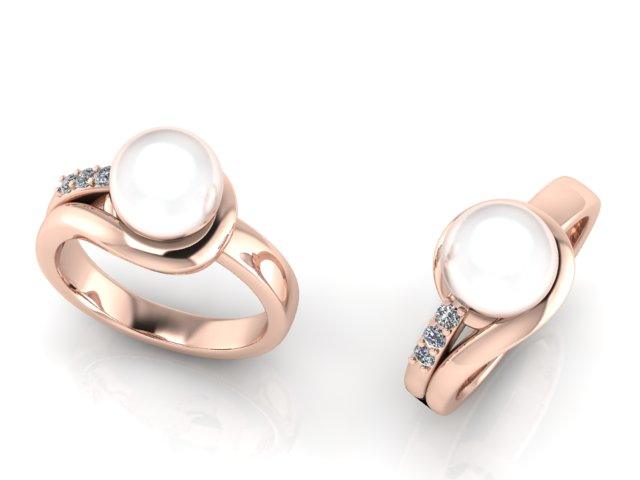 9mm Pearl and Diamond Ring Gold - Thenetjeweler