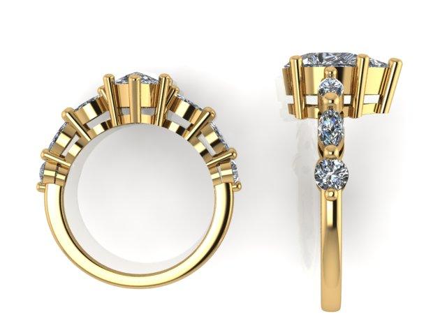 Pear Diamond Side Stones Ring - Thenetjeweler
