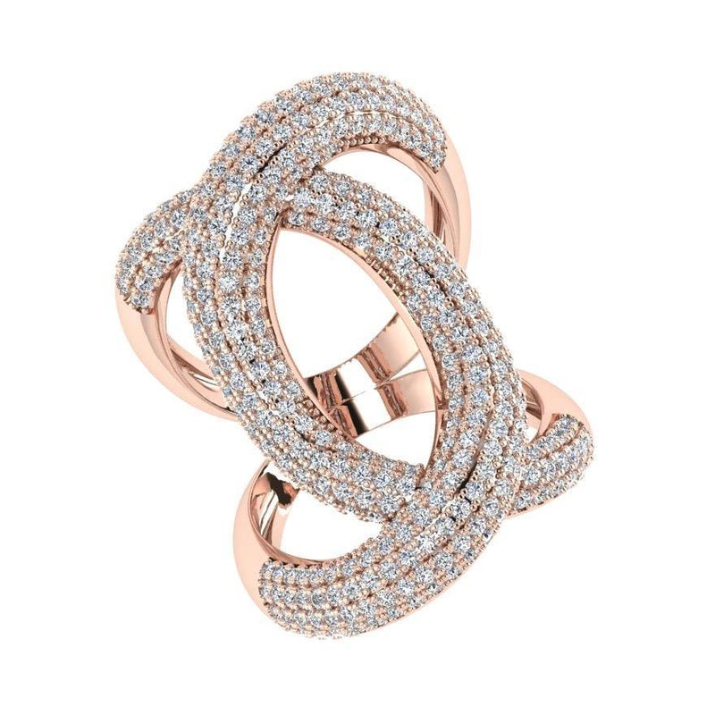 Diamond Crossover Ring White Gold - Thenetjeweler
