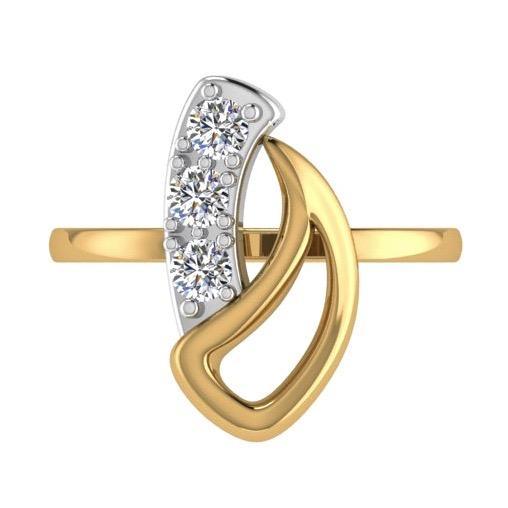 Small Fun Teenager Diamond Ring 14K Yellow  Gold - Thenetjeweler