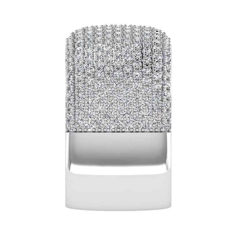 Wide Band Pave Diamond Ring 18K Gold (2.30 ct. tw) - Thenetjeweler